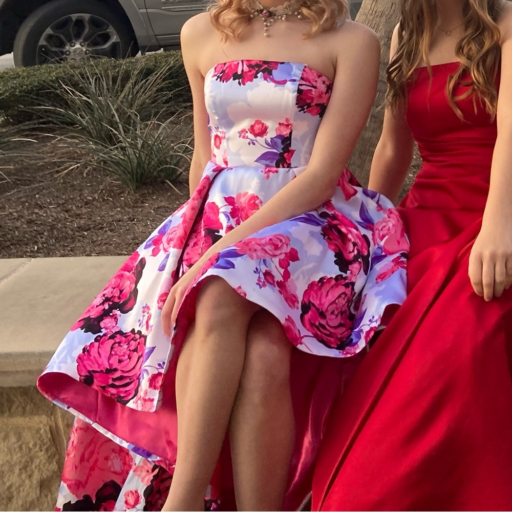 B Darlin Pink and Purple High-Low Cocktail Skirt - Picture 5 of 5